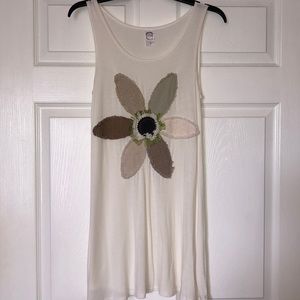 Cream floral tunic tank